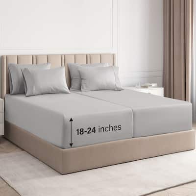 CGK Linens 6 Piece Extra Deep Pocket Microfiber Hotel Luxury Bed Sheets Set