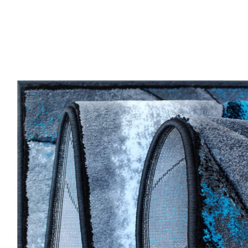 Modern Ocean Wave Design Olefin Indoor Area Rug