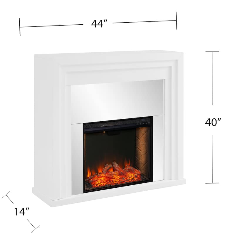 SEI Furniture Stadderly Mirrored Fireplace - 44"W x 14"D x 40"H