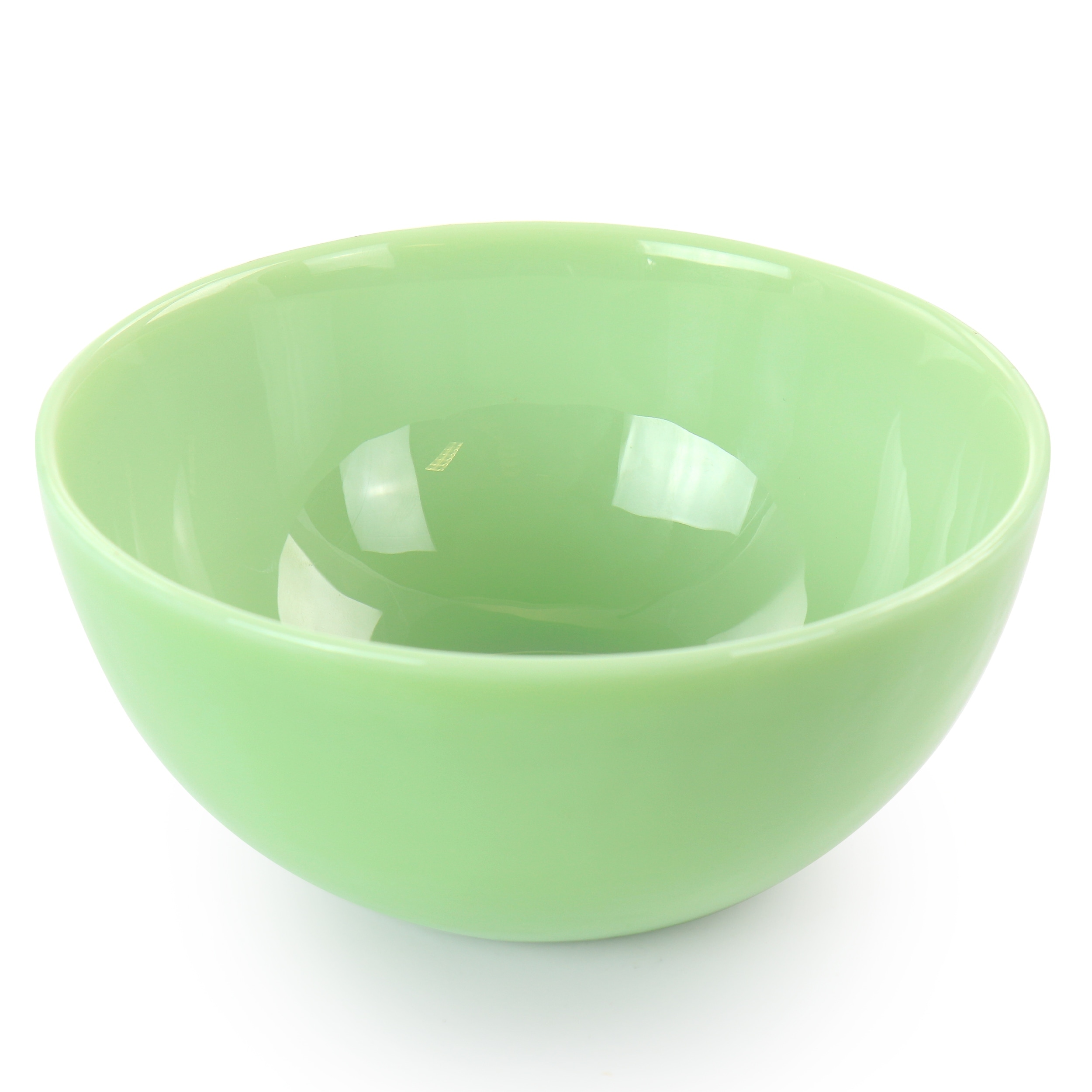 Antique Jadeite Mixing Bowl With Handles. Large Green Bowl. 