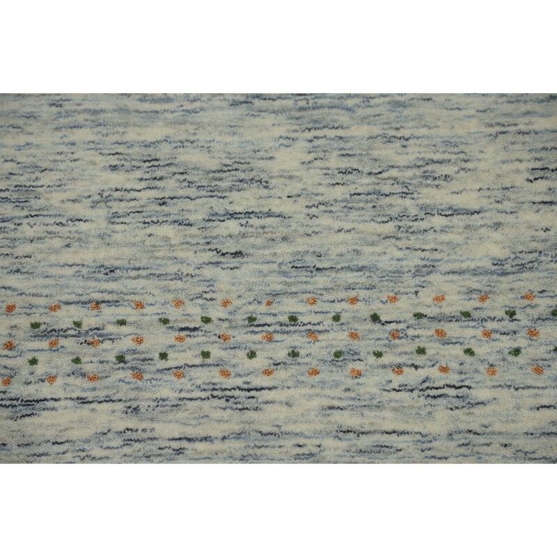 Hand Knotted Oriental 100% Wool Carpet Tribal Animal Pictorial Navy Blue & Blues Gabbeh Area Rug - 7' 9'' X 5' 1''
