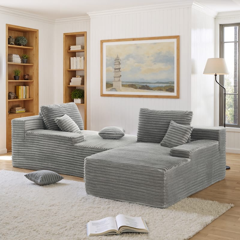 Cathy 82" W No Assembly Required Chaise Sofa Lounge Sectional Couch