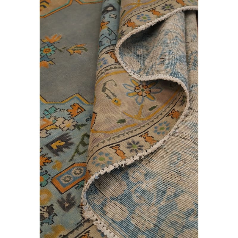 Hand Knotted Oriental 100% Wool Carpet Traditional Medallion Greys & Charcoal Tabriz Area Rug - 12' 3'' X 9' 9''