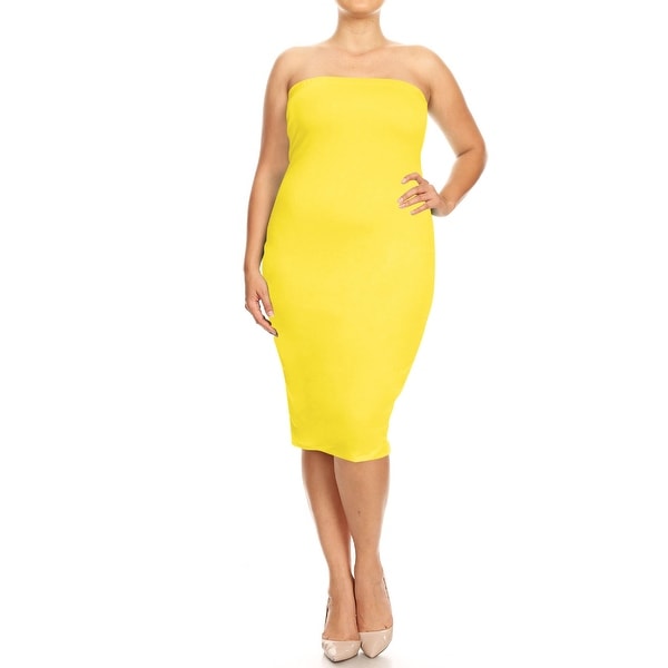 yellow tube top dress