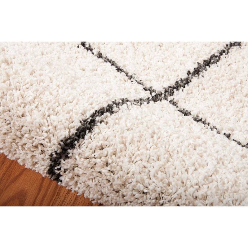 Nourison Brisbane Large Diamond Geometric Modern Shag Area Rug