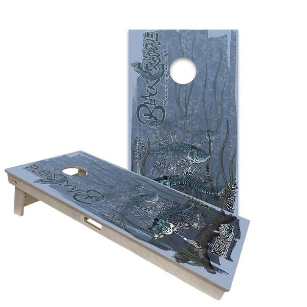 slide 2 of 6, Withering Wilds Black Crappie Regulation 2x4 Cornhole Board Set All-Weather - Include Carrying Case