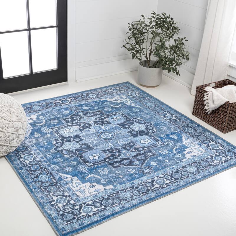 JONATHAN Y Marrakesh Ornate Medallion Machine Washable Area Rug