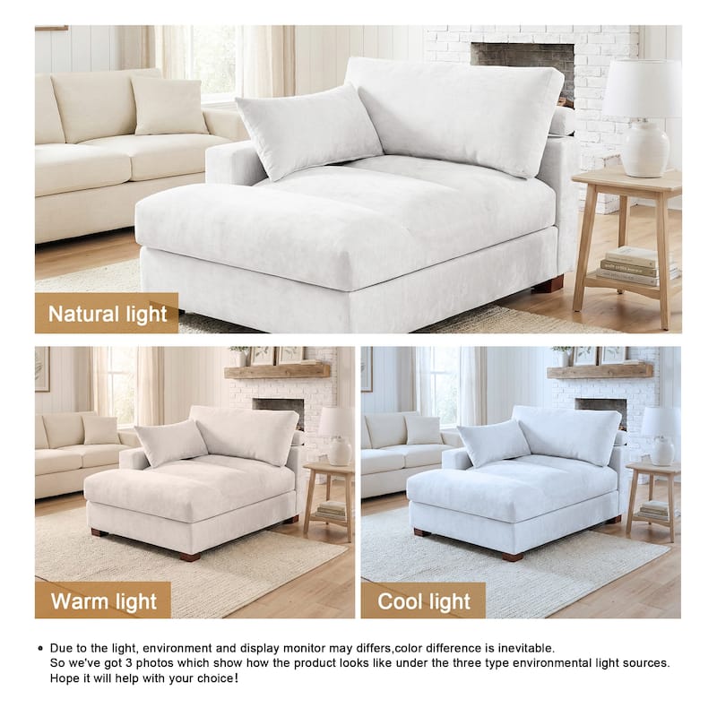 42"W Chenille Upholstered Chaise Lounge