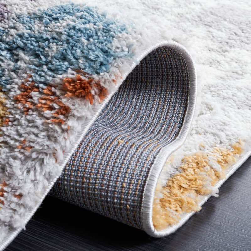 SAFAVIEH Berber Shag Sudaba Rug - Blue Rust/Ivory - 5' 5" x 7' 7"