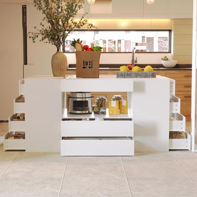 Sleek Closet Storage Island with Multiple Drawers for Accessories