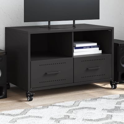 vidaXL TV Stand Sideboard Entertainment Center Media Unit Cold-rolled Steel - 15.4 x 26.8 x 17.1