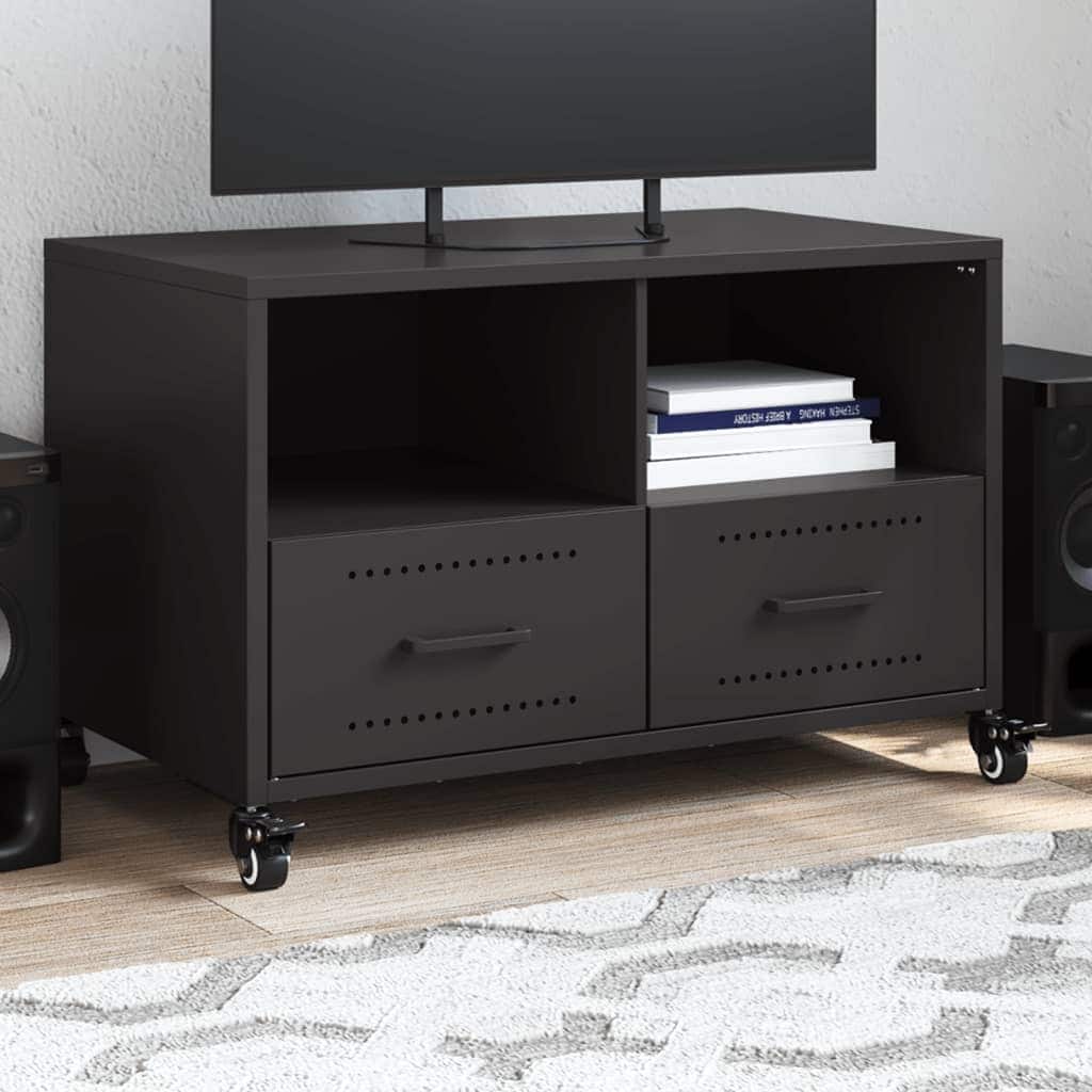 vidaXL TV Stand Sideboard Entertainment Center Media Unit Cold-rolled Steel - 15.4 x 26.8 x 17.1