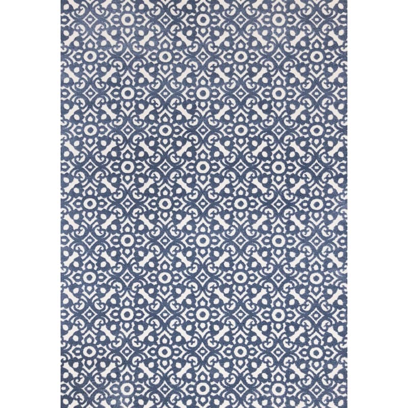 Blue Cream Traditional Indoor Area Rug
