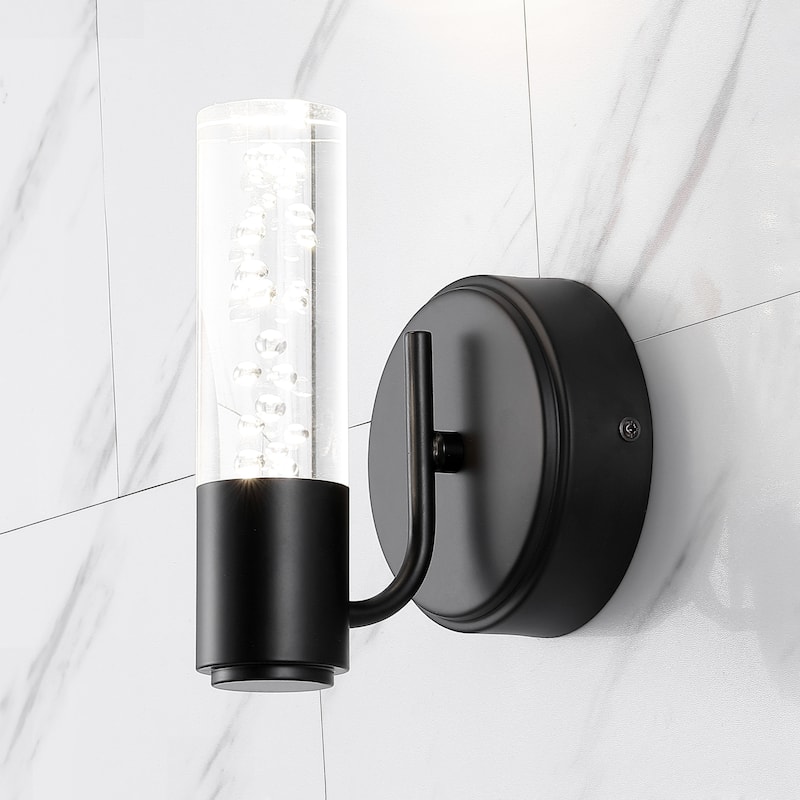 Alain Minimalist Modern Bubble Acrylic/Iron Integrated LED Vanity Light, by JONATHAN Y