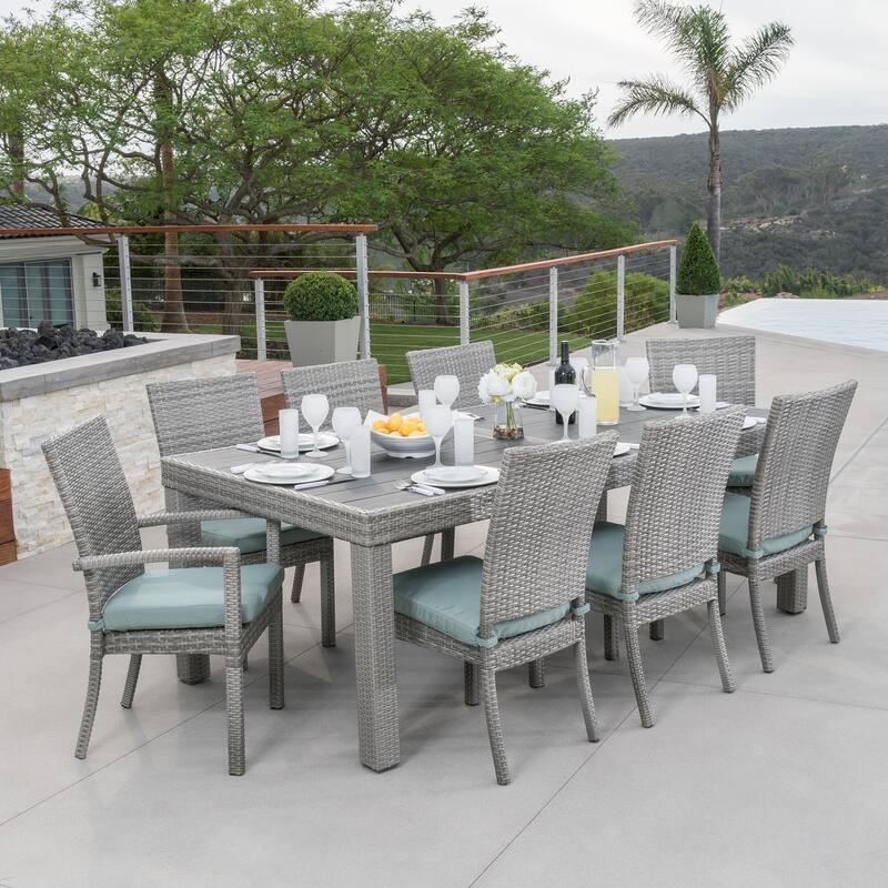 Cannes 9 Piece Aluminum Outdoor Patio Dining Set