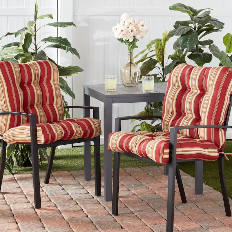 Outdoor Tufted Dining Chair Cushion (Set of 2)