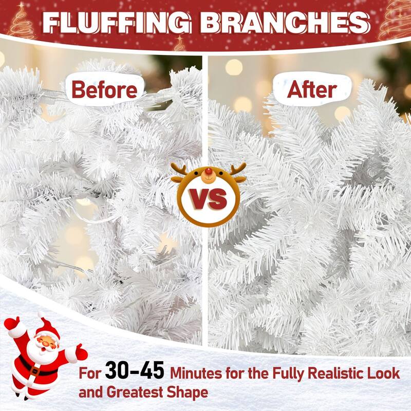 VEIKOUS 6.5FT/7.5FT Pre-Lit LED Artificial Christmas Tree Pencil