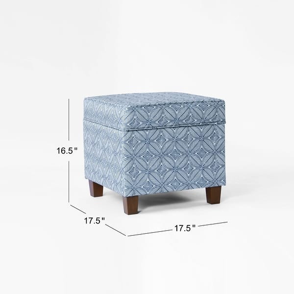 dimension image slide 9 of 15, Carson Carrington Birkerod Square Lift-off Storage Ottoman