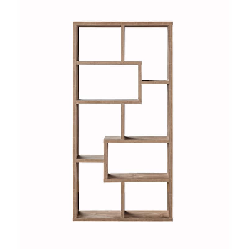 Geometric Contemporary 8-Shelf Display Bookcase by Furniture of America
