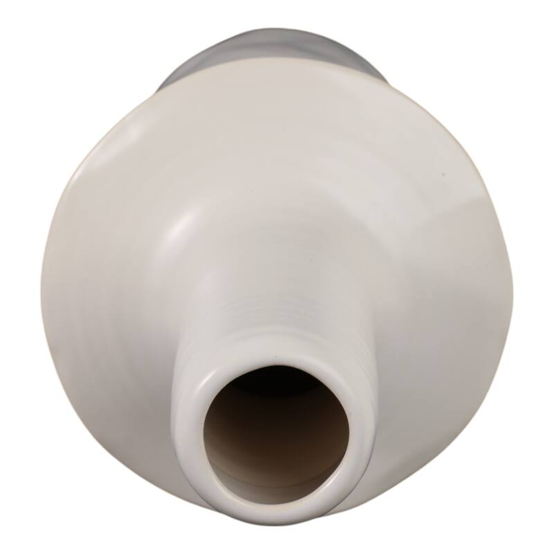 Decorative Vase - Ivory Ceramic Unique Flared Top