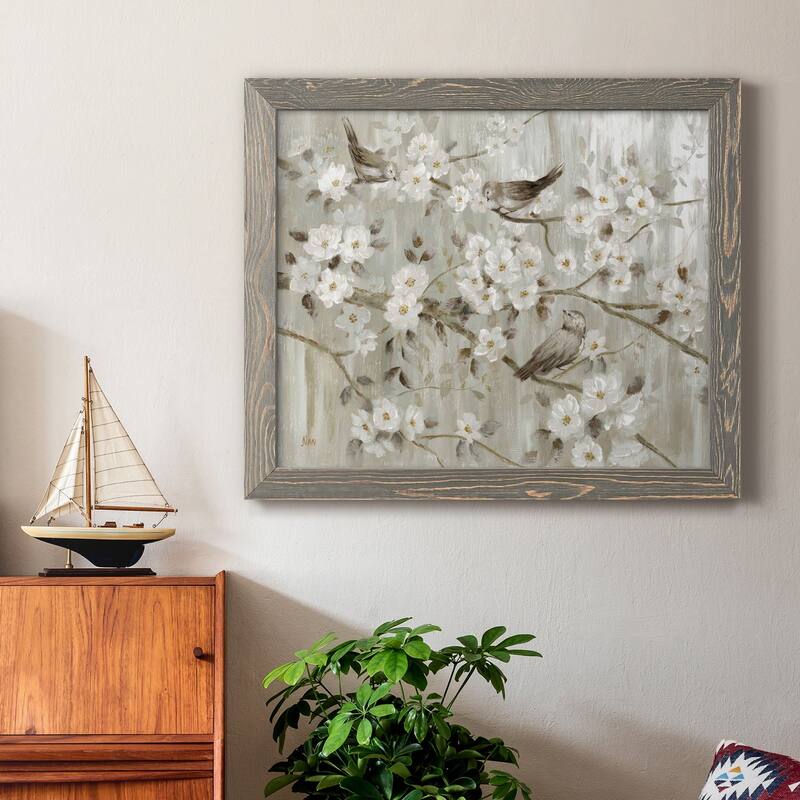 Neutral Spring Birds-Premium Framed Canvas - Ready to Hang