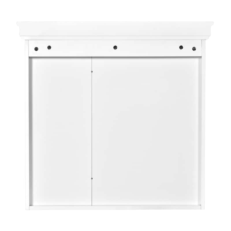 Roomfitters 30"x28" Medicine Cabinet with Mirror, Wall Mounted Cabinet with Organizer and Shelf, Bathroom Storage Unit, White