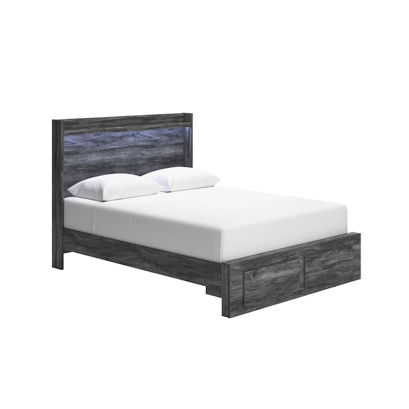 Baystorm Weathered Gray Panel Bed with Footboard Storage Drawers