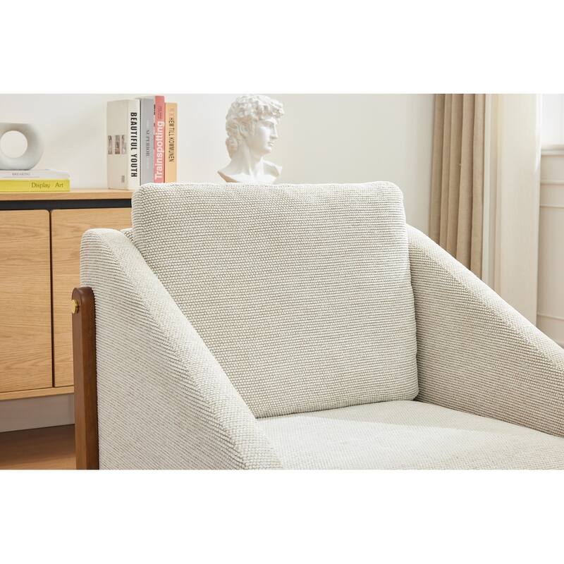 Modern Upholstered Armchair Chenille Fabric Accent Leisure Chair