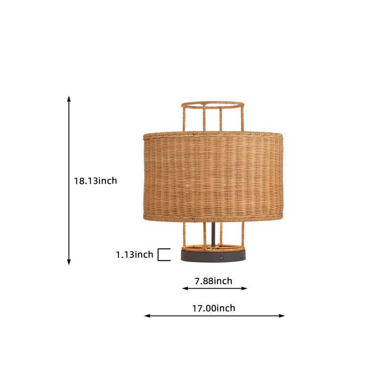 Acroma Modern Table Lamp with Rattan Shade
