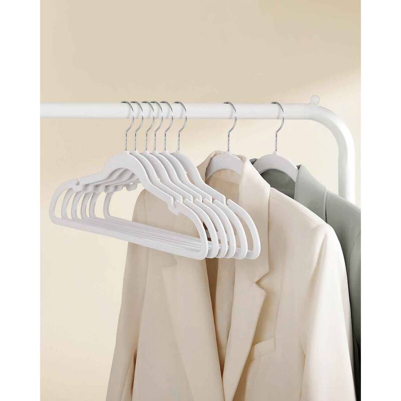 Space-Saving Velvet Anti-Slip Coat Hangers with Shoulder Notches and Swivel Hook