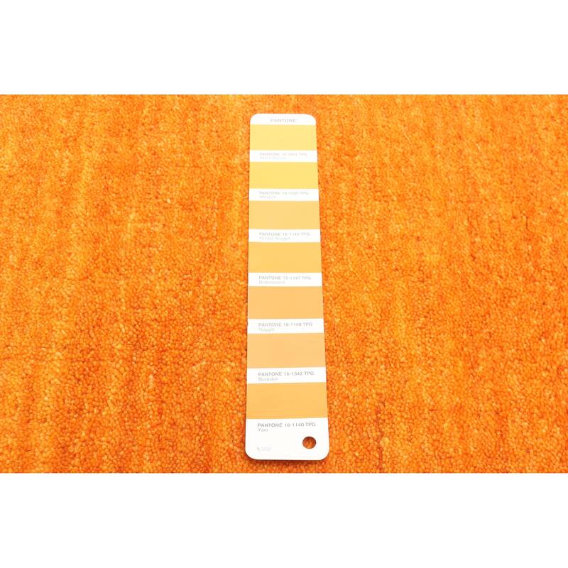 ECARPETGALLERY Hand Loomed Kashkuli Gabbeh Orange Wool Rug - 2'6 x 7'10