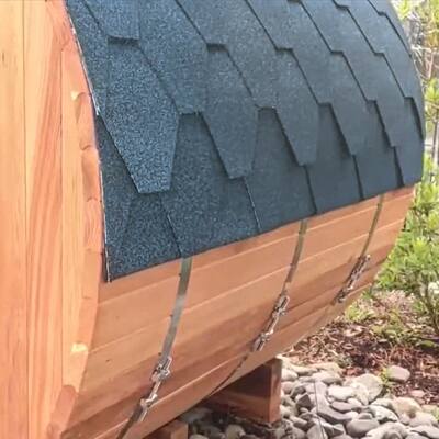 ALEKO Shingle Blue Bitumen Sauna Roof Set for 93 x 72 x 75 inches Barrel Sauna