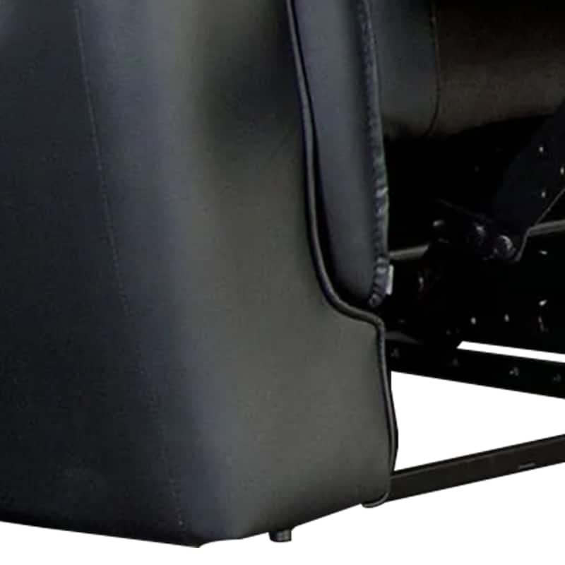 Lenne Loveseat, Black Faux Leather, Manual Recliner, 63 Inch