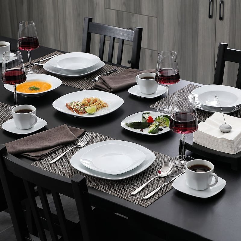 MALACASA Elisa Basic Porcelain Dinnerware Set (Service for 6)