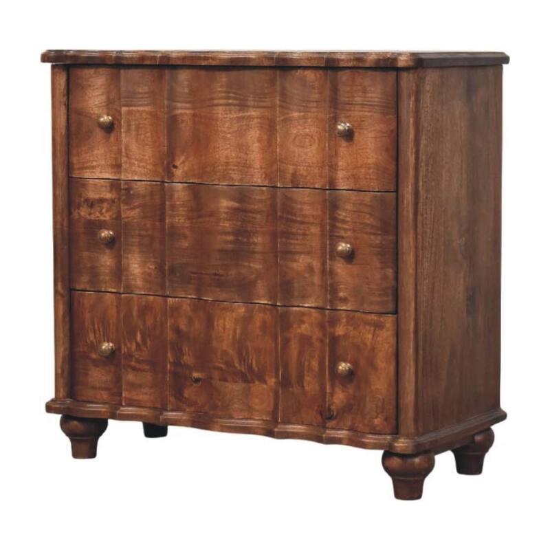 Artisan Furniture Solid Wood Camille Chest, 3-Drawers, Brown