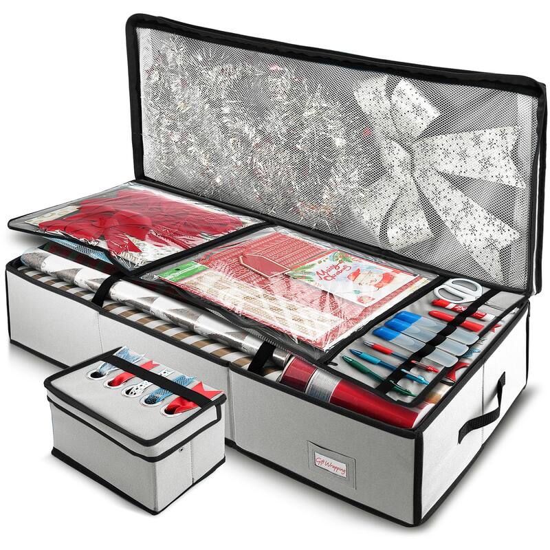 Empyrean Wrapping Paper Storage Container - Large - Silver/Large