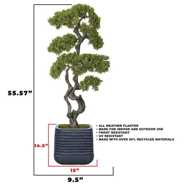 Vintage Home Artificial Faux Bonsai Tree 56 In. High Fake Plant - Green