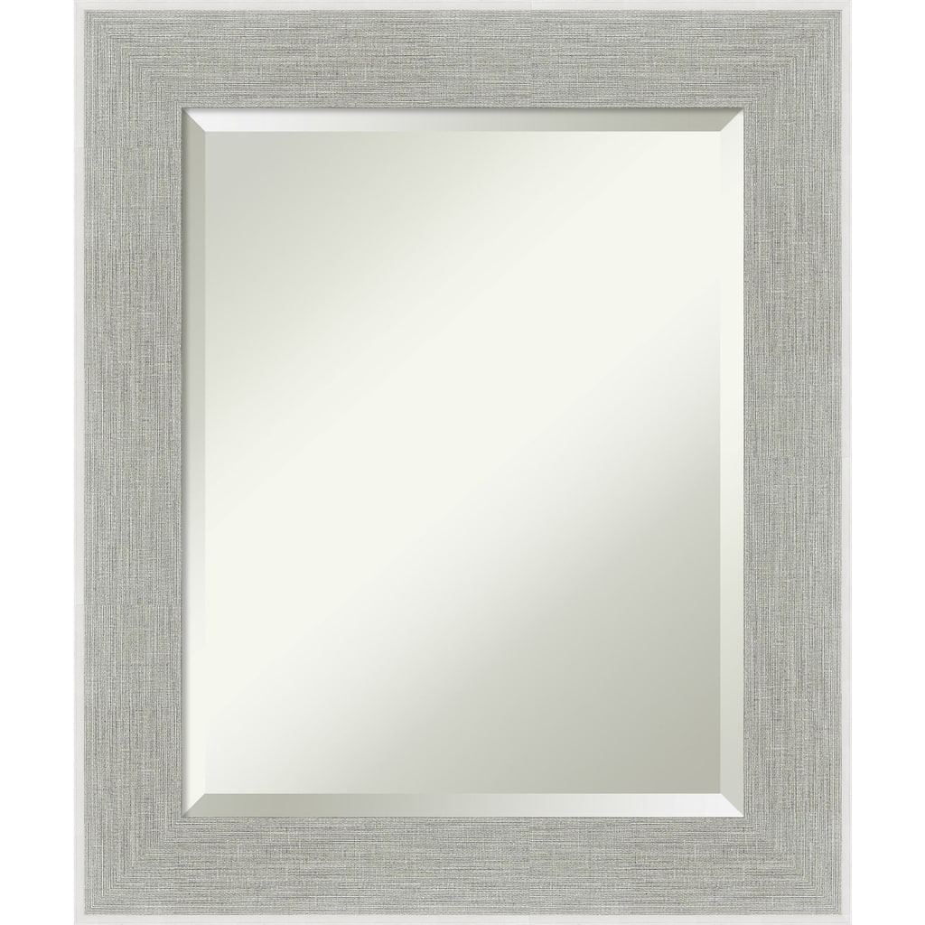 Beveled Wall Mirror - Glam Linen Grey Frame - Glam Linen Grey