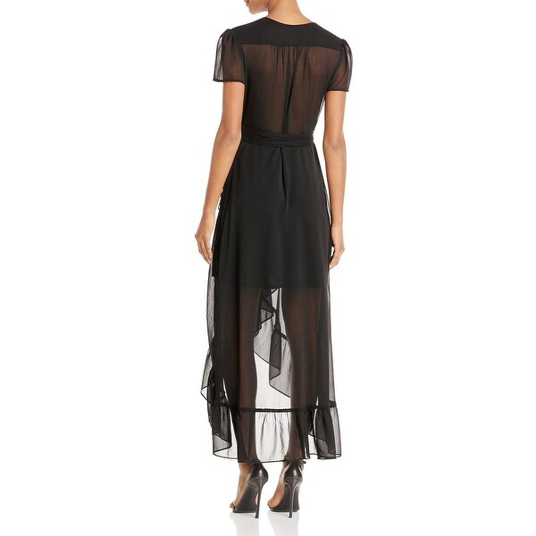 wayf meryl long sleeve wrap dress