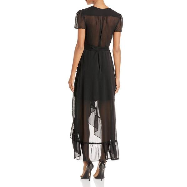 Shop Wayf Womens Meryl Wrap Dress Chiffon Short Sleeves