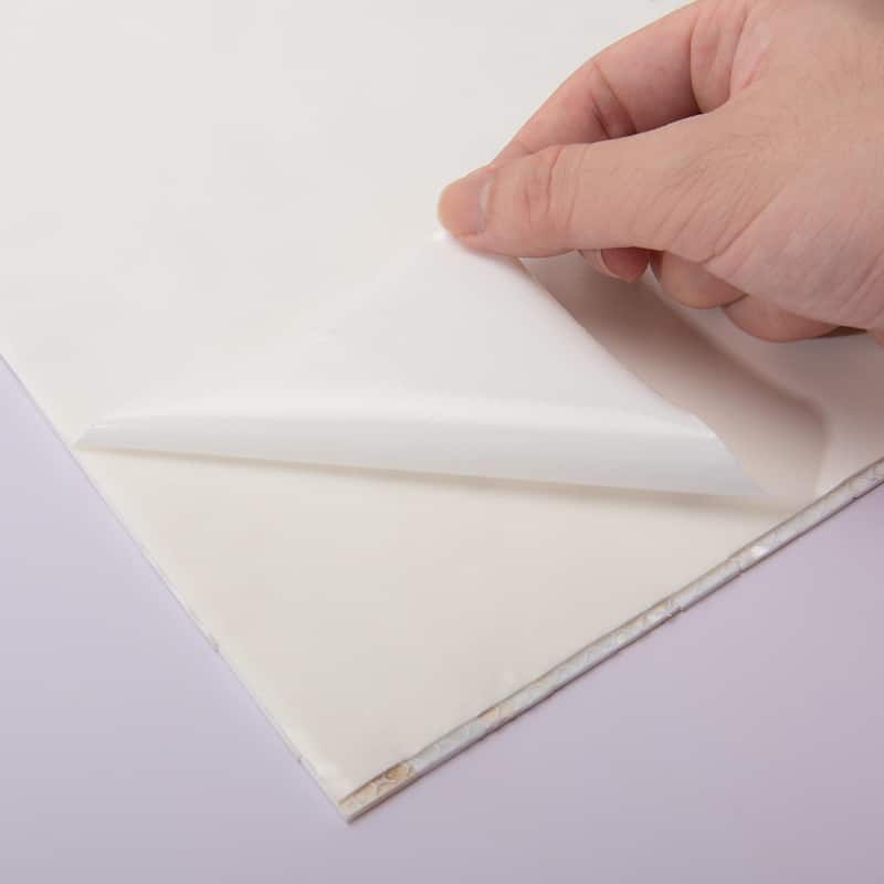 Art3d 12"x12" Mother of Pearl Tile Square White Seamless