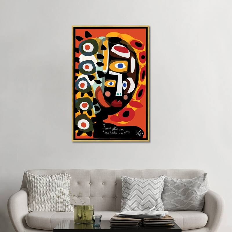 iCanvas "African Woman Is Dreaming" by Emmanuel Signorino Framed Canvas Print