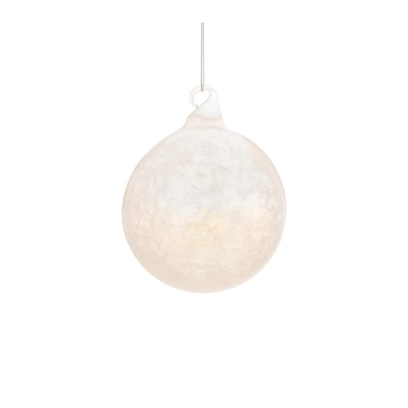 Grey Iridescent Glass Cloudy Ornaments Assorted Shapes Set of 6 Holiday Decor - 3” x 3” x 3.75” (L x W x H)
