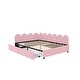 preview thumbnail 7 of 11, Pink Full Size Velvet Platform Bed Daybed with 2 Drawers