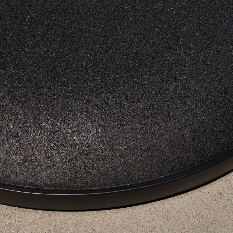 Concrete Umbrella Base with Iron Support Pole, Black Finish, 33 lbs, Up to 5 Feet Umbrella