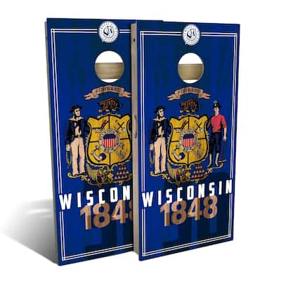 Wisconsin State Flag 2.0 Outdoor Cornhole Board Set