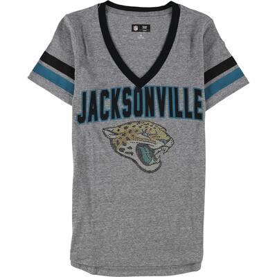 NFL Womens Jaguars Rhinestone Logo Embellished T-Shirt,, Grey, Small