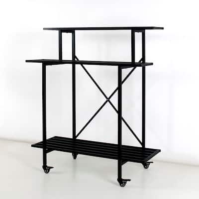 3 Tier Sturdy Plant Stand with Wheels - 35.43 x 17.32 x 41.73 inches