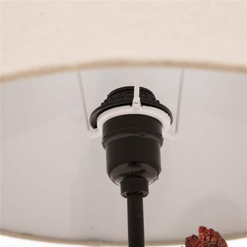Glitzhome Polyresin Farmhouse Truck or Rooster Table Lamp