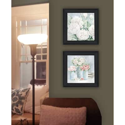 Trendy Decor 4U "Peaceful Pastel Peonies" Printed Framed Wall Art by Cindy Jacobs